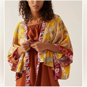 By Anthropologie Floral Kimono. EUC one size.